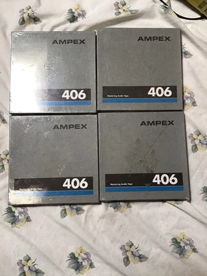 4 cintas de audio carrete de masterización AMPEX 406 7" 1/4" 1200 pies nuevas selladas - envío gratuito Foto 1 de 4