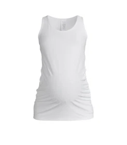 Time and Tru Womens Maternity Tank Top New with Tags White XXL 20 Ruched Soft - Picture 1 of 6