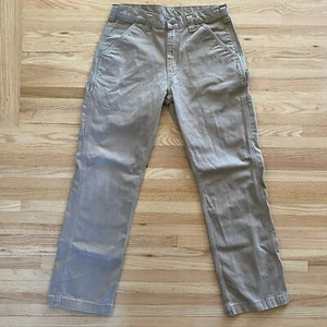 Men's Carhartt Beige Carpenter B324 DKH Work Wear Cotton Pants Size 32x32 - Picture 1 of 11
