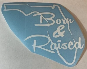 Florida Born And Raised - High Quality Vinyl Decal Sticker Outdoor Fishing Boat - Picture 1 of 3