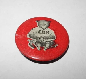 1930'S BASEBALL CHICAGO CUBS SHOE POLISH ADVERTISING WORLD SERIES PIN BUTTON - Picture 1 of 2