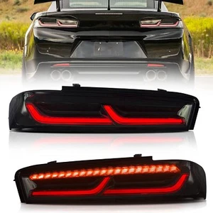 VLAND For 2016-2018 Chevy Camaro Led Smoked Black Tail Lights W/Red Sequential - Foto 1 di 14