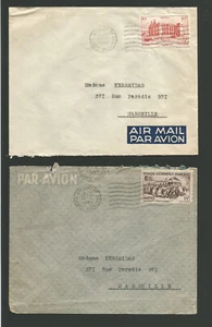 1949/51 A.O.F. timbres sur 2 lettres oblit. Conakry Guinée Française /L3620 - Foto 1 di 1