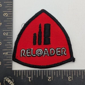 Reloader Patch Red Black Ammunition Reloading Cartridge Bullet Design - Picture 1 of 2