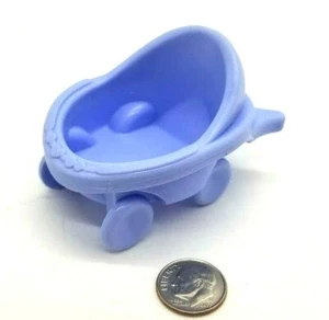 Vintage Fisher Price Little People Baby Stroller Lt Blue Toy Carriage 3" Piece  - Picture 1 of 6