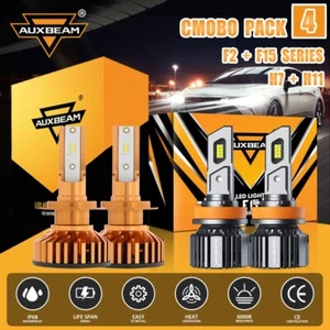 AUXBEAM H7 H11 LED Headlights High Low Beam Conversion Kit 90W 52W 20000LM White - Picture 1 of 12