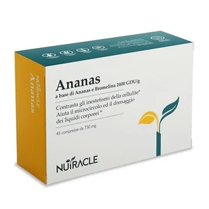 NUTRACLE ANANAS → 45 cpr 750 mg INTEGRATORE BROMELINA CELLULITE DRENANTE GAMBE