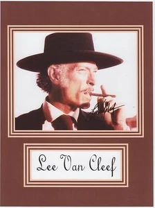 LEE VAN CLEEF 8 by 10 REPRINT PHOTO & REPRINT AUTOGRAPH ON GLOSSY PHOTO PAPER - Picture 1 of 1