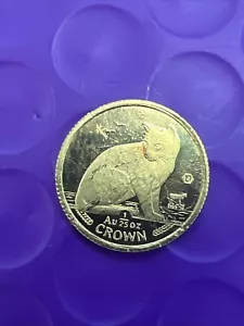 ❤️Moneda de Oro Corona Isabel II Isla de Man New York Cat 1990 1/25 oz (3103) - Imagen 1 de 2