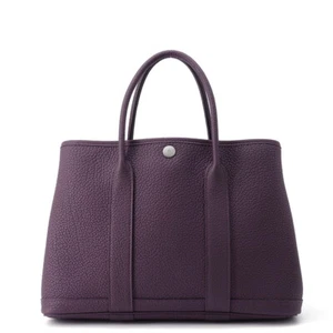 HERMES Garden Party Size TPM Negonda Leather Cassis - Picture 1 of 9