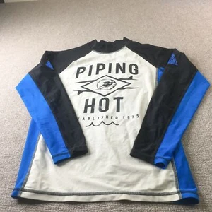 Piping Hot Shirt Kids Youth 16 Blue Multicolor Rash Guard Long Sleeve Swimwear - Picture 1 of 9