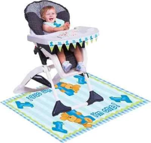 Bear's First Birthday Baby's 1st Teddy Animal Party Decoration High Chair Kit - Picture 1 of 2