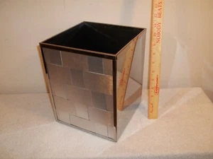 Vtg MCM STYLEBUILT WOVEN CHROME STAINLESS STEEL TRASH CAN Bathroom Bedroom USA - Picture 1 of 10