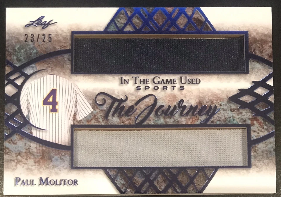 Camiseta deportiva Leaf In The Game 2019 usada Paul Molitor The Journey jumbo usada reliquia Foto 1 de 1