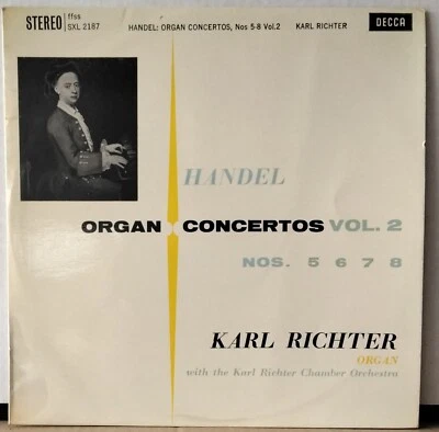 DECCA SXL 2187 UK WBg ED 1 HANDEL RICHTER ORGAN CONCERTOS VOL. 2 NOS. 5 6 7 8 LP - Image 1 of 3