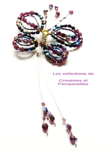 BROCHE FANTAISIE EN PERLES IRISEES *** - Bild 1 von 2