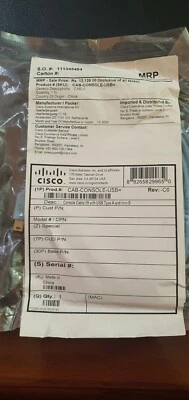 Original Cisco CAB-CONSOLE-USB=  Console Cable 37-1090-01 6 Ft USB Type A mini B - Image 1 of 4