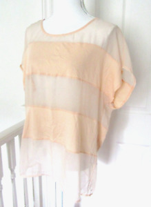 Laura Ashley pink peach smart occasion blouse Top Size 14