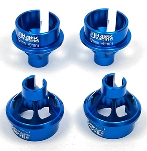 Tazas de resorte de choque de aluminio 12 mm + 9 azul offset para Team Associated RC10B6 B6D B5 - Imagen 1 de 2