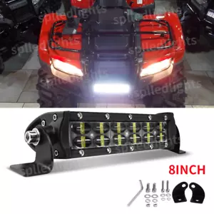 8"inch 240W Dual Row LED Work Light Bar Spot Fit 2014-2024 Honda Rancher TRX420 - Picture 1 of 8