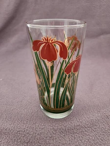 One Culver Iris Cinnabar Glass 22K Gold Tumbler - Picture 1 of 2