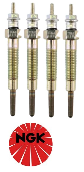 SET OF 4 NGK GLOW PLUGS FOR MITSUBISHI TRITON MK 4M40 DIESEL 2.8 I4 FROM 08/1999 - Image 1 of 1