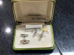 Vintage Mid Century Manschettenknöpfe Zuchtperlen von Cellini Set - Bild 1 von 4