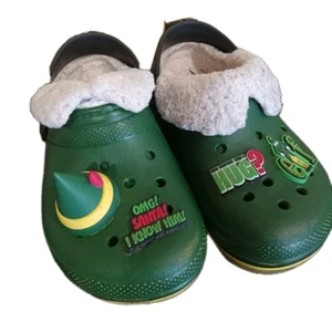 Buddy The Elf × Crocs Lined Clogs Kids Size J1 Christmas Charms - Picture 1 of 10