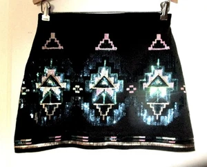 BONGO VINTAGE SPARKLY SEQUINED KNIT MINI SKIRT  Jr. Size S - Picture 1 of 7