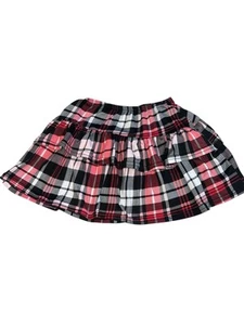 Dori Creations Girls Black White Pink Plaid Ruffled Mini Skirt Size 7 - Picture 1 of 3