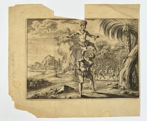 "Impresión antigua de las Indias Orientales y Occidentales de 1524-1526 7x8"" dañada" - Imagen 1 de 15