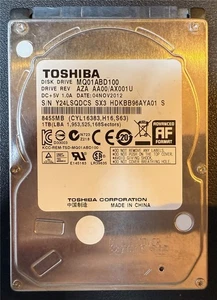 Toshiba, 1TB, MQ01ABD100, AZA AA00/AX001U, S/N: Y24LSQDCS, SATA HDD - Picture 1 of 1