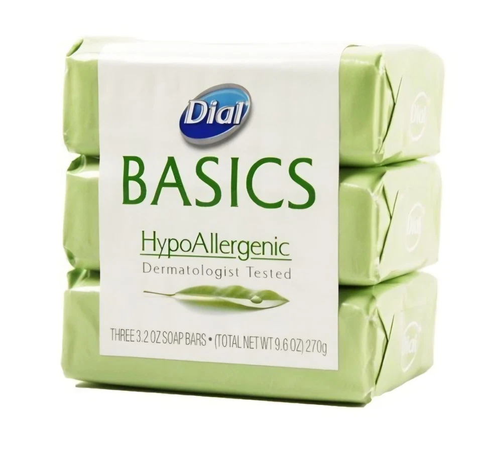 Jabón en barra hipoalergénico Dial Basics, paquete de 3,2 OZ cada barra Foto 1 de 1