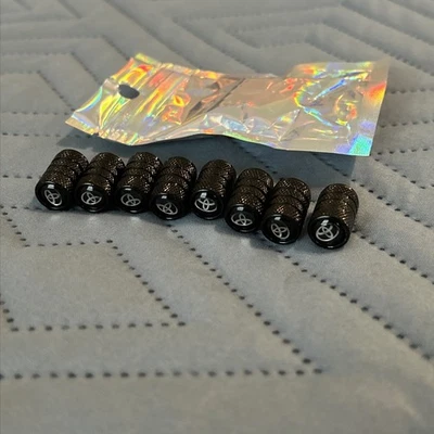 8x Toyota Tire Valve Stem Caps compatible For Car Truck Universal Fitting Black - Image 1 of 4