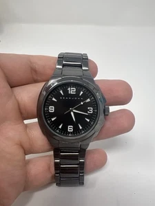 Sean John Black Dial Gunmetal Gray Link Stainless Steel Band Watch 7 Inch - Picture 1 of 4