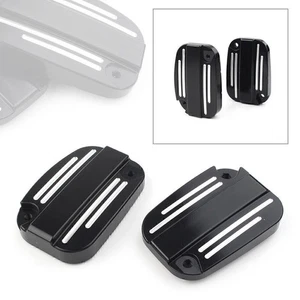 For Harley Touring Street Road Glide Left& Right Brake Master Cylinder Cover Cap - Picture 1 of 12