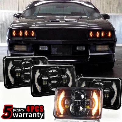 Faros LED Halo DRL Hi-Lo Beam 4x6" 4 piezas aptos para Chevrolet Camaro Z28 1982-1992 Foto 1 de 4