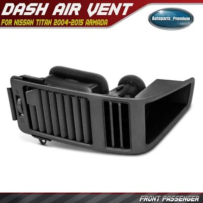 Cubierta de ventilación de aire de tablero de aire acondicionado gris delantero derecho para Nissan TITAN 2004-2015 Armada Foto 1 de 4