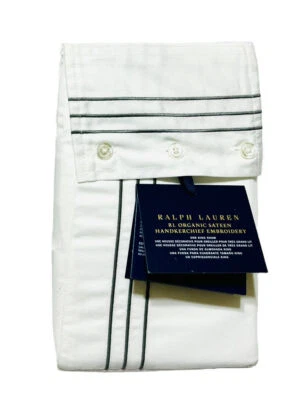 Ralph Lauren Organic Handkerchief Embroidery KING Sham Sateen Graphite NWT 500TC - Image 1 of 4