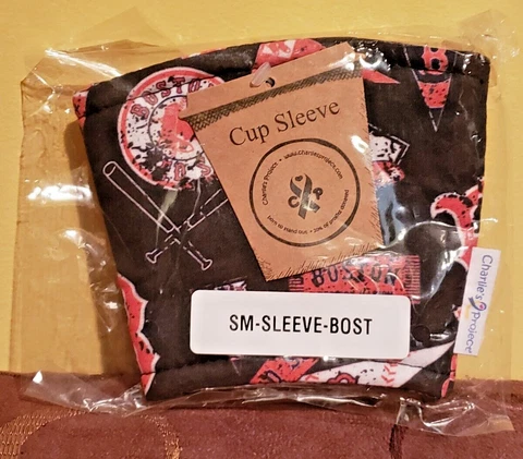 Charlie's Project Boston Red Sox Quilted Fabric Koozie/Cup Sleeve - New w/ Tag Cover