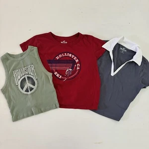 3 HOLLISTER  Cropped Tops Shirt Girls Small & Medium - Picture 1 of 5