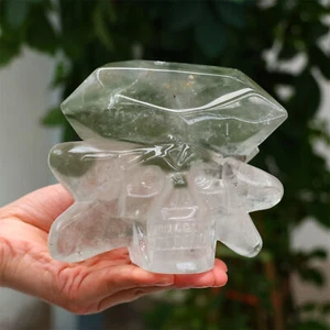 1.75kg Rare Natural Clear quartz Hand Carved Skull Reiki Crystal Skull Gift - Picture 1 of 13