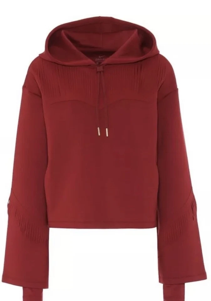 Nike Fringe Training Women Hoodie Burgundy Red Bv4518 677 Medium