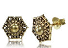Brass Earrings Afghan Dots Style Tribal Brass Ear Studs Post 10Mm Design Yoga
