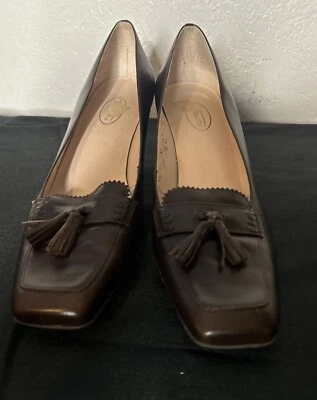 Talbots Women 2.5" Pumps Brown Genuine Leather Shoes Tassel Made In Brazil Sz 11 - Image 1 of 4