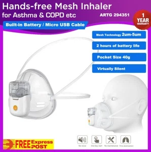 Caremax Hands-free Mesh Ultrasonic Inhaler Asthma Battery & Micro USB - Picture 1 of 9