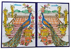 4 verschiedene Fliesenbilder handbemalte Fliesen Fliesenbild Mosaike - Bild 1 von 4