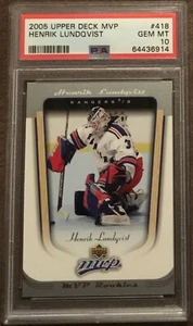 2005-06 Upper Deck MVP Henrik Lundqvist #418 Rookie RC PSA 10 - Picture 1 of 2