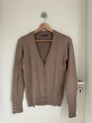 C&A YESSICA Damen Cardigan Strickjacke Gr. XS Hellbraun Jersey Knöpfe - Bild 1 von 4