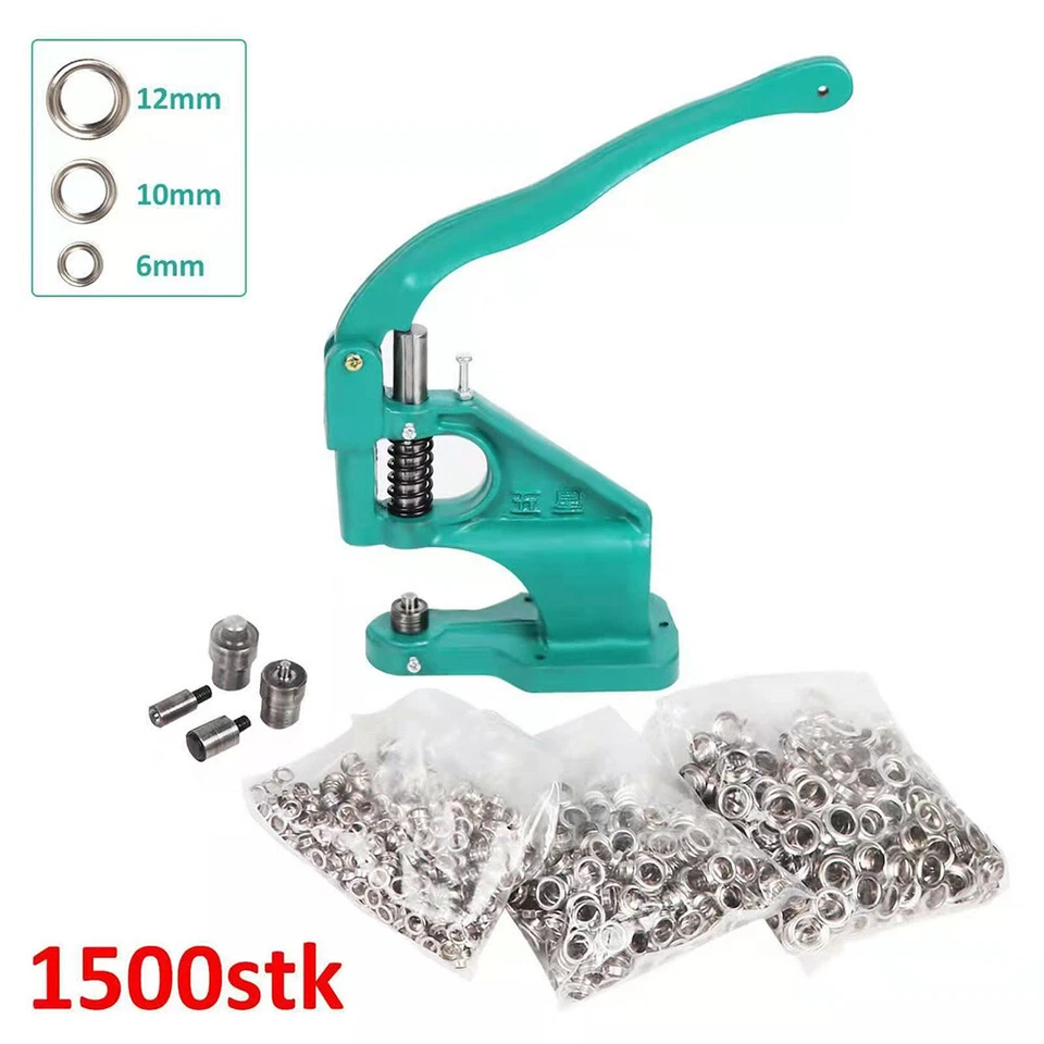 Manual Hand Press Grommet Machine Grommets Eyelet Buttons Pressing Punch Tool - Image 1 of 4
